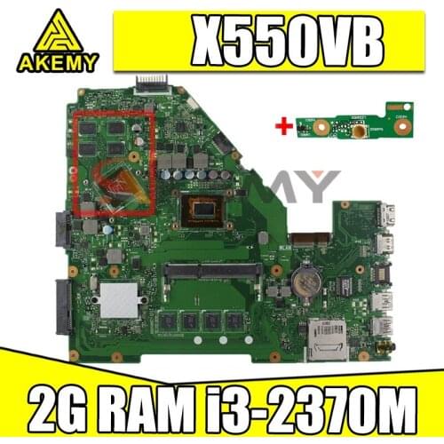 Akmey X550VB motherboard For Asus X550VB X550CC X550CL X552C A550C K550C laptop motherboard Test OK 4G RAM I3-3110M GT740M