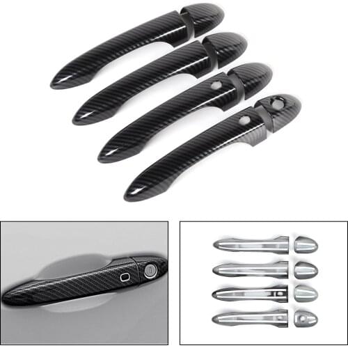 Artudatech Carbon Fiber ABS Exterior Car Door Handle Cover Trim For Cherokee For Grand Commander For Compass