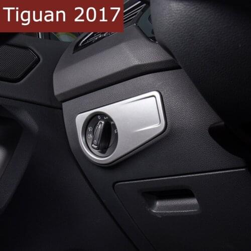 Car-Styling ABS Headlight Adjust switch Cover Trim Interior Moulding Accessories For Volkswagen Tiguan 2016 2017 Car Sticker