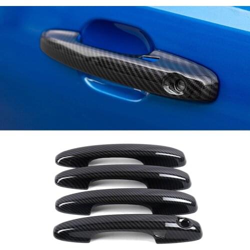 Car Accessories ABS Carbon Gate Door Handle Trim Frame Sticker Cover Exterior Decoration Moulding for Ford Focus 4th 2018-2021