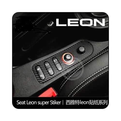 The carbon fiber car stickers of the central button area for seat leon cupra car accessories interior