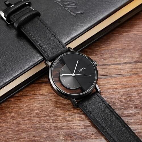 Unique Watch Transparent Dial Unisex Watches For Men Women Couple Fashion Simple Leather Man Wristwatch Male Female Quartz Reloj