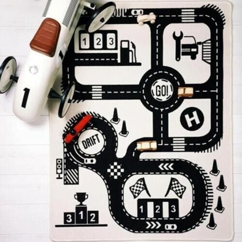 Baby Crawling Carpet Adventure Play Mat Children Play Mat Road Runway Play Mat Children’s Room Carpet Room Decoration