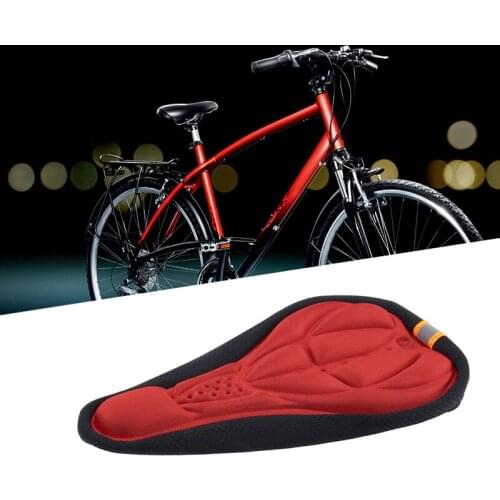 3D Stereo Sponge Breathable Bicycle Seat Cover Pad Cycling Pain Relief Soft Cushion MTB Bike XC Saddle Cushion Reflective Design