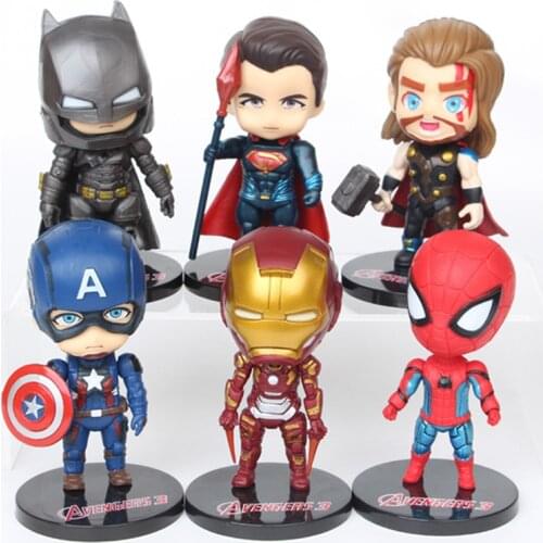 Disney Marve The Avengers Superhero Captain America Spiderman Ironman Thor Batman Pvc Action Figure Doll Toy For Children Gifts