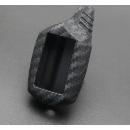 Carbon Silicone Case cover Trinket for Starline A91 B9 A61 B6 2-way LCD remote controller Key Fob Chain Case Shell