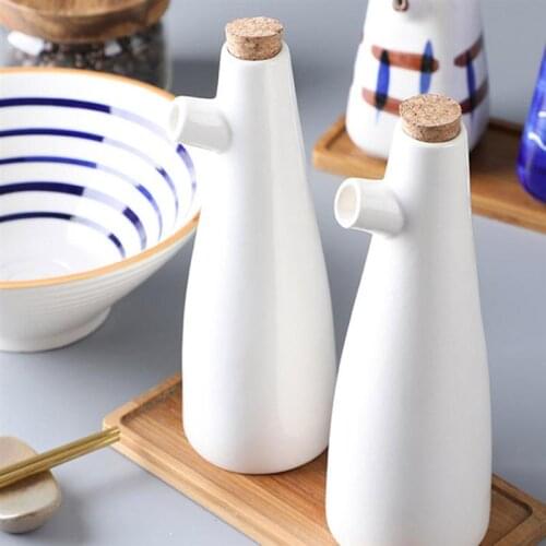 250/330ml Oil Dispenser Bottle Ceramic Vinegar Cruet Bottle Kitchen Kettle