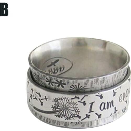 Ring i Am Enough Inspirational Rings For Women Meditation Dandelion Broadband S Sister Gift Anniversary Ring Flower T7L6