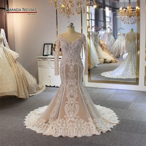 Lace mermaid wedding dress customer order color 2019 bride dress