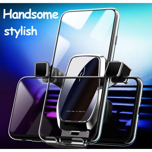 Multifunctional horizontal and vertical screen gravity cell phone car bracket metal air vent universal mute phone car bracket