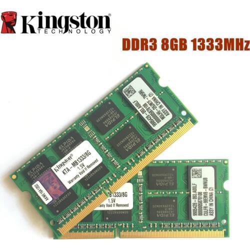Free Shipping Kingston 8GB PC3-10600S DDR3 1333Mhz 8gb Laptop Memory 8G PC3 10600S 1333MHZ Notebook Module SODIMM RAM