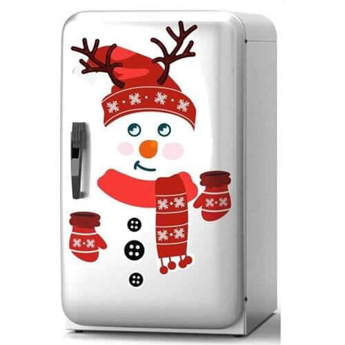 Cartoon Snowman Christmas Refrigerator Magnets Cabinets Funny Stickers Cute Kitchen Garage Holiday Home Decor Door