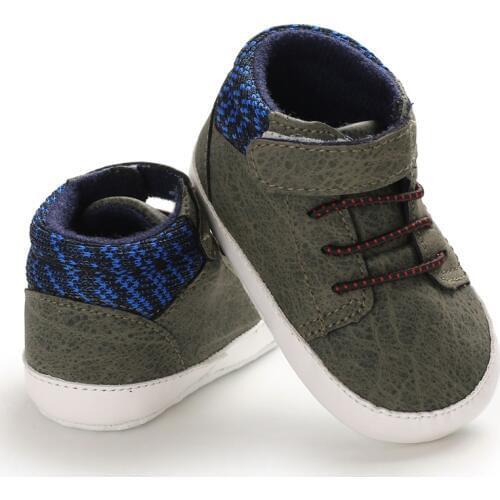 0-18M Newborn Baby Shoes Boy Girl Leather Crib Shoes Soft Soles Sneaker First Walkers Prewalkers Trainers