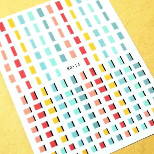 Nail stickers WG 114 dine apple design back glue DIY nail decal decoration tips accessory