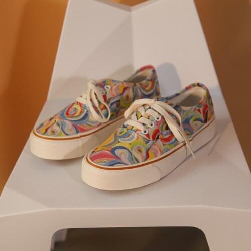 2021 spring and autumn new womens canvas shoes casual fashion British style thick bottom color matching personalized sneakers