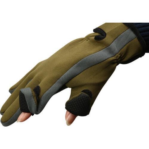 New Neoprene Fishing Gloves 2 Fingers Exposable Gants Hunting Protector Thicken Gloves Lure Photography Waterproof Gloves