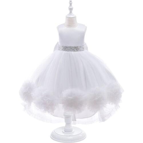 Baby Girls Clothes 10 Years Children Tutu Trailing Big Flower Princess Birthday Party Wedding Bridesmaid Summer Dress Vestidos