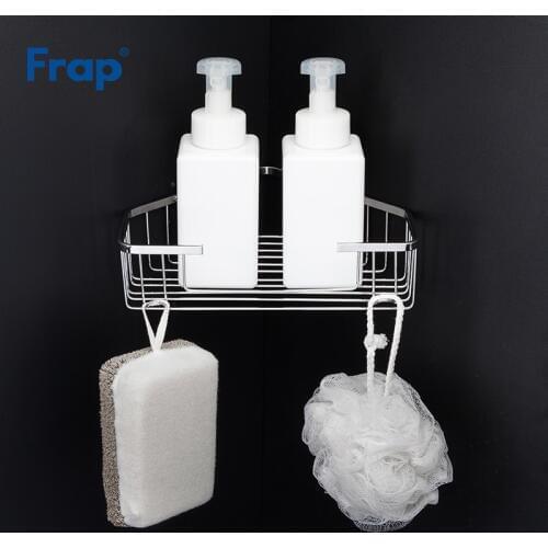 Frap Cosmetic Storage Bathroom Shelves With Hook Stainless Steel Shelves Bath Shelf Shampoo Holder Shower Organiser Basket F335