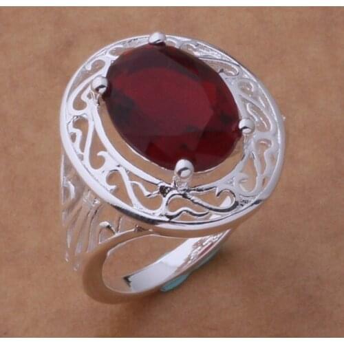 Silver plated Ring Fashion Jewerly Ring Women&Men nice/red stone /efaamwha fuwaomda AR377