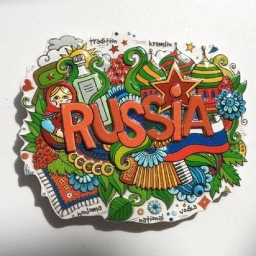 Russian characteristics travel refrigerator stickers