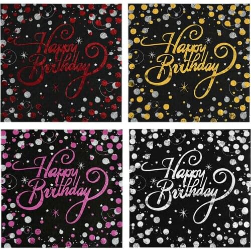 20pcs/lot Rose Gold Dots Birthday Napkin Disposable Paper Towel Paper Napkins for Wedding Happy Birthday Party Baby Shower Decor