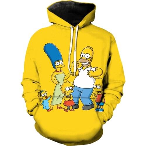 3D printed cartoon hoodie cute Homer Anime hoodie series hip-hop casual men and women fall winter sweatshirts hoodie tops mens