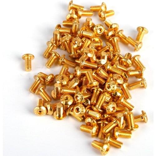 100pcs/lot Gold YFS 12.9 Grade M3 Screw M3*6 M3*8 M3*10 M3*12 M3*14 M3 6mm 8mm 10mm 12mm 14mm Round Head Hexagon Screws for FPV