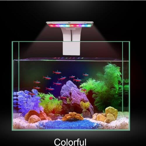 Waterproof European and American Aquarium LED Fish Tank Wall Clamp Light Three-Speed Dimming Ultra-Thin Color Light With Switch