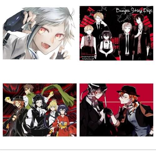 WTQ Retro Poster Bungou Stray Dogs Canvas Painting Classic Anime Posters Wall Decor Posters Wall Art Picture Room Home Decor