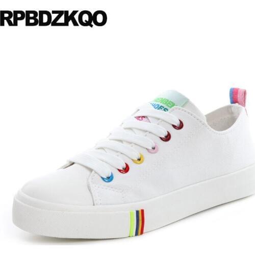 Sneakers flats 2018 breathable high top china size 35 black white canvas shoes women designer lace up round toe cheap trainers