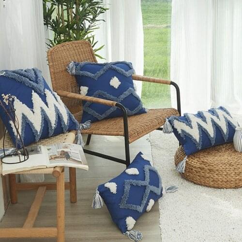 1PC Geometric Tufted Tassel Pillowcase Boho Decor Cushion Cover For Car Chair Sofa Decorative Pillow Case 30x50cm 45x45cm