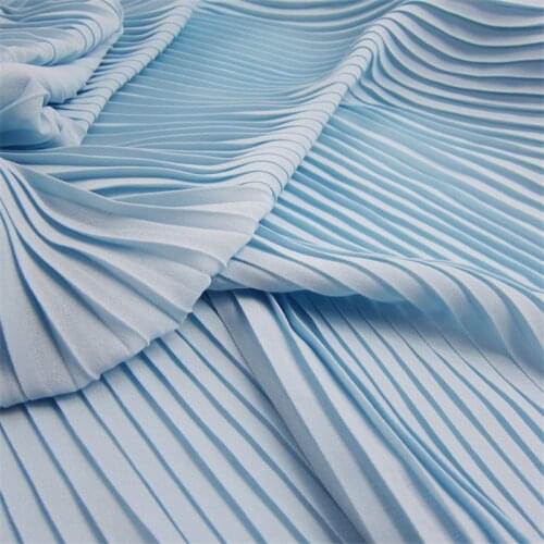 1 Yard Light Blue Chiffon Ruffled Lace Fabric Frill Pleated lace Fabric For Houte Couture, Fashion Show, Skirt, Costume design