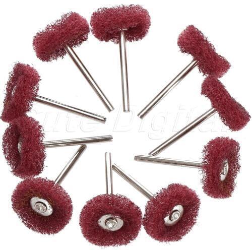 10Pcs Dremel Accessories 3mm Polishing Buffing Wheel Electric Grinding Brush Sanding Scouring Pad for Drill Grinder Rotary Tools