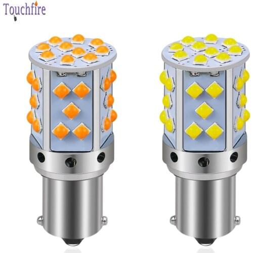 2PCS 1156 P21W PY21W BAU15S 7440 W21W LED Canbus Car Bulb 2400Lm Turn Signal Amber Light 3030 35smd Indicator Auto Lamp 12V