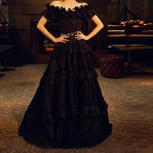 2021 Summer Long Dress Women Black White Yellow Ruffles Patchwork Bohemian Holiday Party Fashion Dress