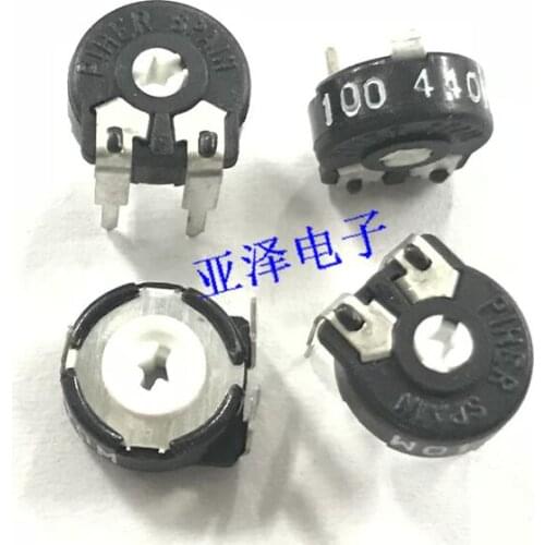 5pcs/lot pjiap switch Potentiometer PT10-100 horizontal adjustable resistance arrow hole resistance value 10 ohms