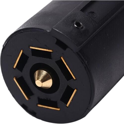 7 Way Round Plug Heavy Duty End Blade For Europe Aluminum Connector RV Style Light Trailer