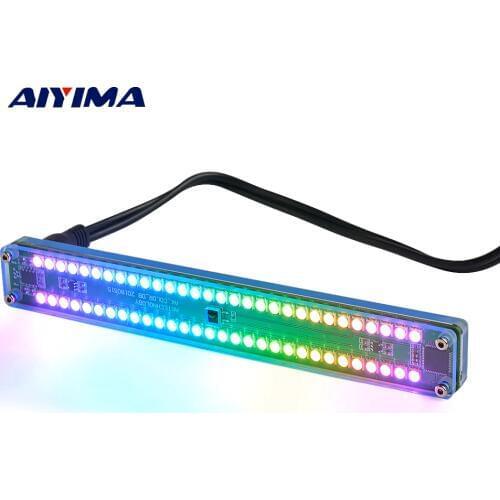 AIYIMA Dual 30 Level Indicator Colorful Music Audio Spectrum Indicator Stereo Amplifier VU Meter Adjustable Light Speed With AGC