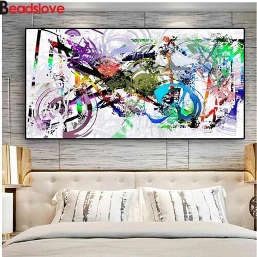 Diy diamond painting Abstract colorful bicycles 5d diamond mazayka embroidery large 3d full square round drill wall decor