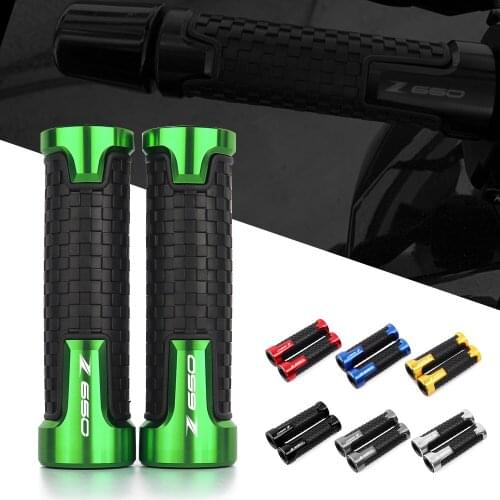 Treonk For KAWASAKI Z650 Z 650 2017 2018 2019 2020 CNC Aluminum Motorcycle Accessories Universal PVC Handlebar Grips 7/8 "22mm