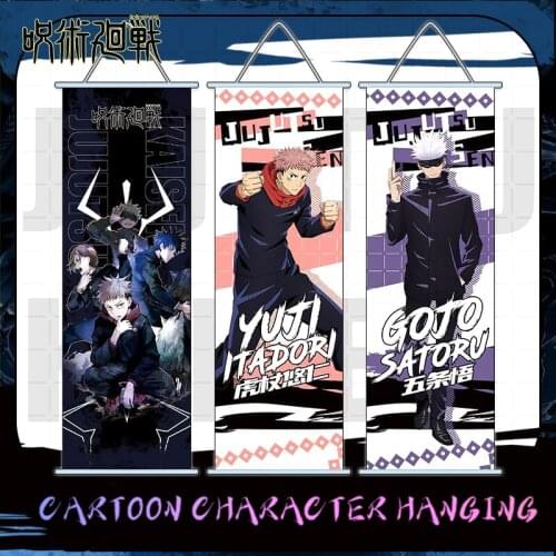 Anime Jujutsu Kaisen Yuji Itadori/Fushiguro Megumi/Toge Inumaki/Gojo Satoru Home Decor Manga Poster Calligraphy Painting Mural