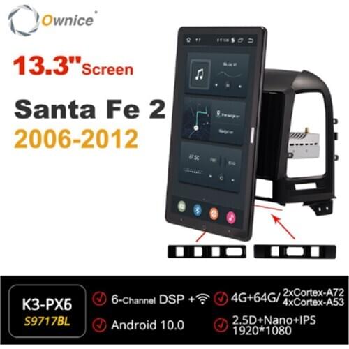 Ownice 13.3 Inch 1080P Android 10.0 Car Radio forHyundai Santa Fe 2 2006-2012 GPS Multimedia head Unit Stereo Player Rotatable