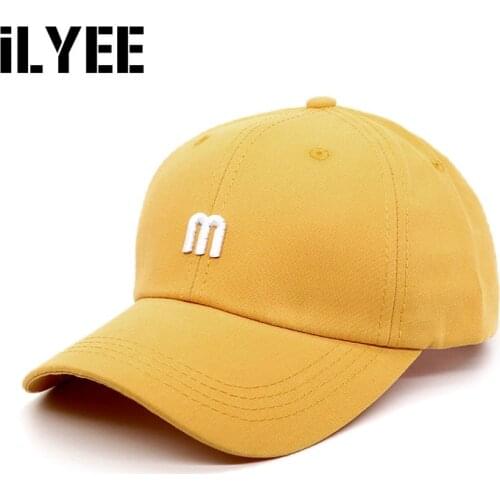 2021 New Hip Hop Embroidery M Letter Baseball Cap Black White Yellow Fitted Dad Hat Sun Visor Hats for Women Men Gorras Hombre