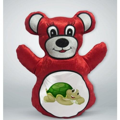 BK Gift Cute Turtle Design Red Teddy Bear Yastık-1