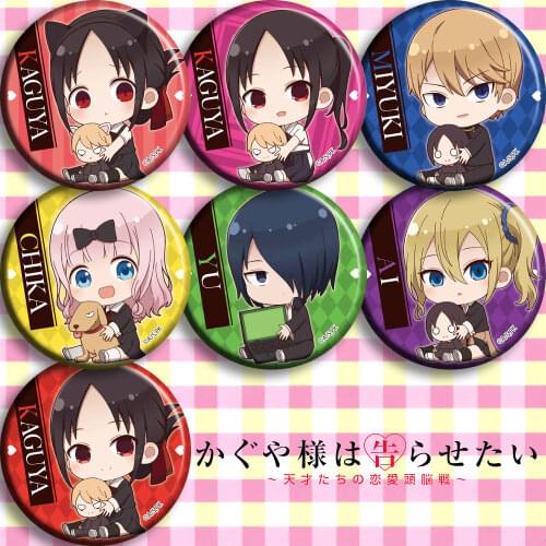 Brdwn Kaguya Sama Love Is War Shirogane Miyuki Shinomiya Kaguya Fujiwara Chika Iino Miko Kashiwagi Nagisa Cosplay Badge #A