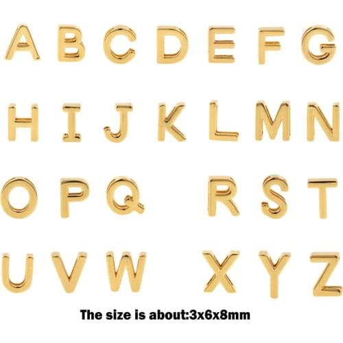 10PCS Shiny Gold Letter Spacer Beads,Gold Bead Charms,Letter Beads,DIY Jewelry Making Accessories 3×6×8mm