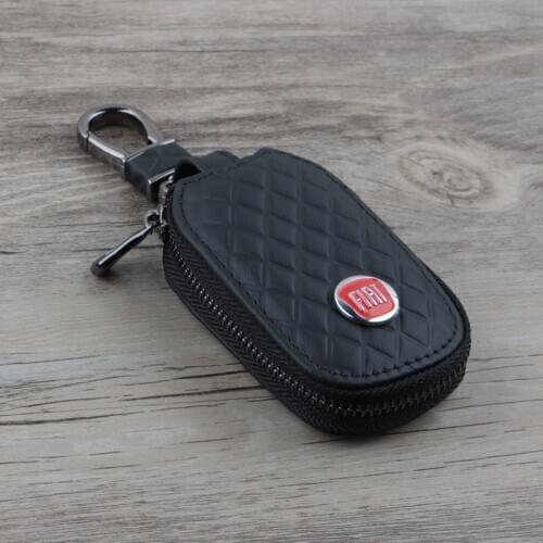 1PCS Genuine Leather Car Key Bag Key Wallet Key Case for Fiat 500 Panda Uno Palio Tipo Ducato Boyue Bravo 595 Stilo Accessories