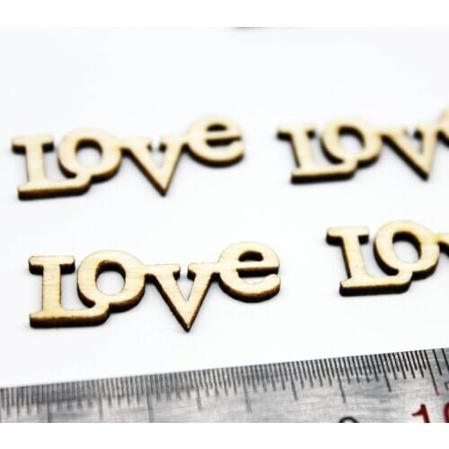 350pcs Script Love Wood Sign Art, Wooden Wood Love Sign, Wedding Decor, diy kit for Anniversary Gift 28mm