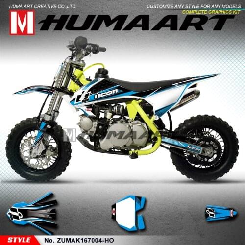 HUMAART Kids Mini Dirt Bike Stickers Design Self Adhesives Graphics for ZUUMAV K1 50 60 70, Customizable