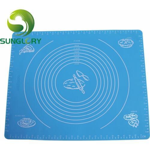 DIY Sugar Mat 50*40CM Large Silicone Roll Cut Mat Square Rolling Cutting Pad Silicone Baking Mat Fondant Cake Decorating Tools